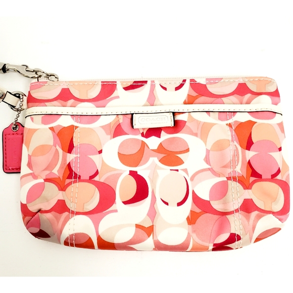 NWOT Coach Pink & White Signature Wristlet - Picture 2 of 5
